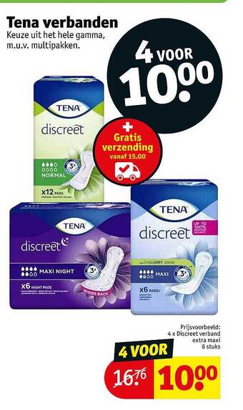 Kruidvat Tena Verbanden aanbieding