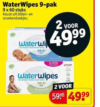 Kruidvat WaterWipes 9-pak aanbieding