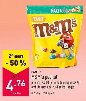ALDI M+m`s peanut aanbieding