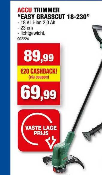 Hubo Accu Trimmer Easy Grasscut 18-230 aanbieding