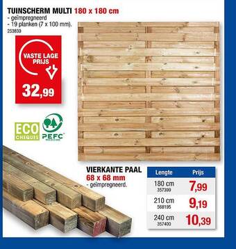 Hubo Tuinscherm Multi 180 X 180 Cm aanbieding