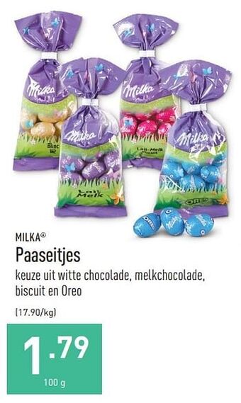 ALDI Milka Paaseitjes 100g aanbieding