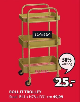 Jysk Roll IT Trolley aanbieding