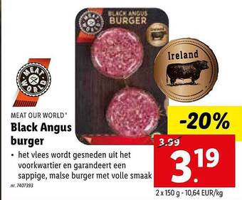 Lidl Black Angus Burger aanbieding
