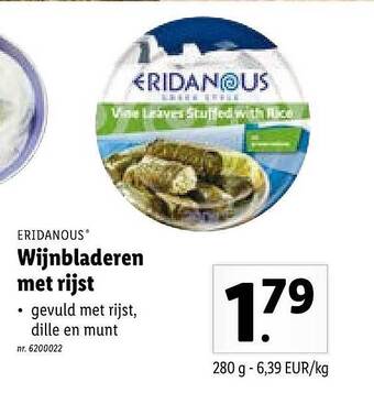 Lidl Wijnbladeren Met Rijst aanbieding