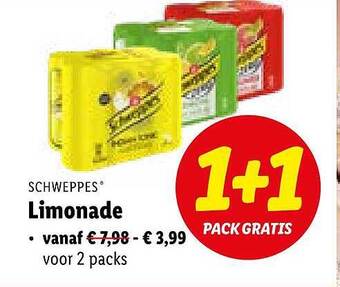 Lidl Schweppes Limonade aanbieding