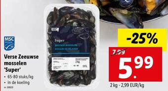 Lidl Verse Zeeuwse Mosselen Super aanbieding