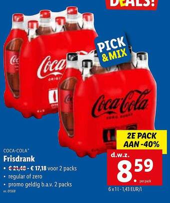 Lidl Cocacola Frisdrank aanbieding