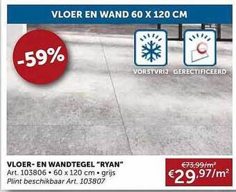 Zelfbouwmarkt Vloer En Wandtegel Ryan aanbieding