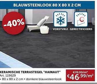 Zelfbouwmarkt Keramische Terrastegel Hainaut aanbieding