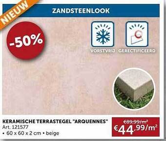 Zelfbouwmarkt Keramische Terrastegel Arquennes aanbieding