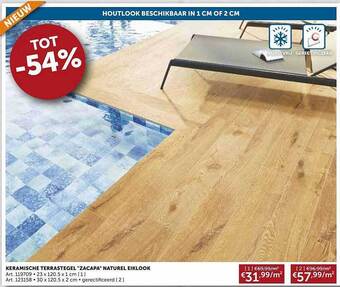Keramische Terrastegel Zacapa Naturel Eiklook