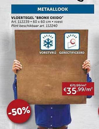 Zelfbouwmarkt Vloertegel Bronx Oxido aanbieding