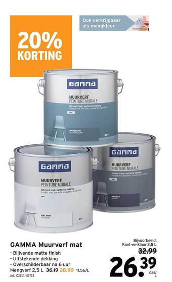 GAMMA Gamma Muurverf Mat aanbieding
