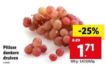 Lidl Pitloze donkere druiven 500g aanbieding