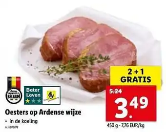 Lidl Oesters op ardense wijze 450g aanbieding