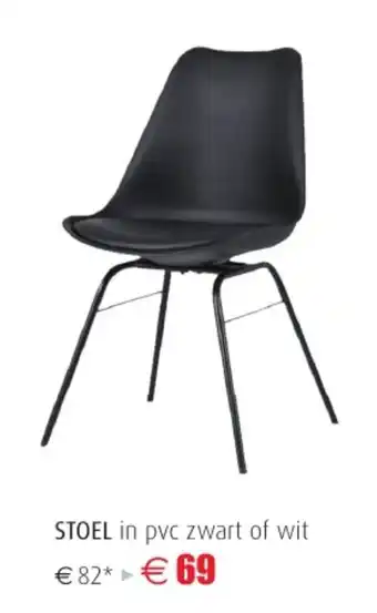 Stoel in pvc zwart of wit