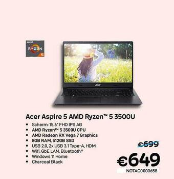 CompuDeals Acer Aspire 5 Amd Ryzen 5 350ou aanbieding