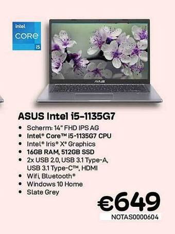 CompuDeals Intel Core I5 Asus Intel I5-1135g7 aanbieding