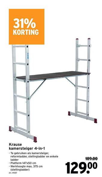 GAMMA Krause Kamersteiger 4-in-1 aanbieding