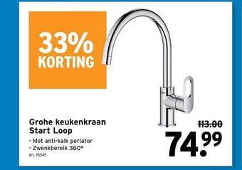 GAMMA Grohe Keukenkraan Start Loop aanbieding