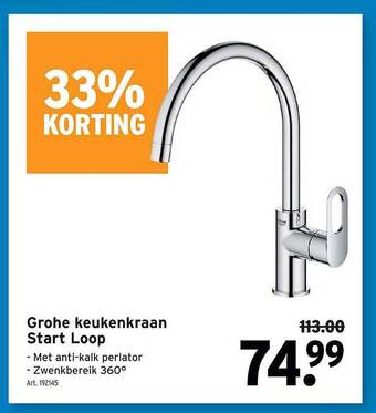 GAMMA Grohe Keukenkraan Start Loop aanbieding