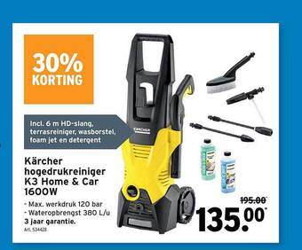 GAMMA Kärcher Hogedrukreiniger K3 Home & Car 1600w aanbieding