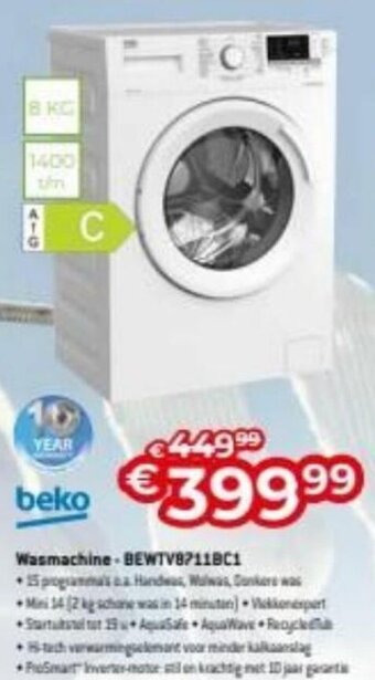 Beko Wasmachine BEWTV8711BC1