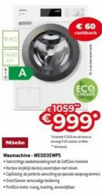 Exellent Miele Wasmachine - WE0035WPS aanbieding