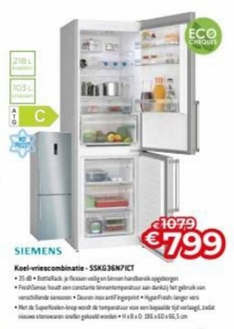 Exellent Siemens Koel-Vriescombinatie - SSKG36N7ICT aanbieding