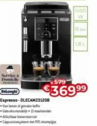 Exellent Delonghi Espresso - OLECAM23120B aanbieding