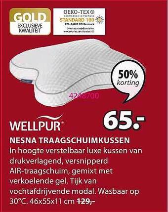 Jysk Nesna Traagschuimkussen aanbieding