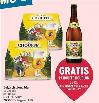Delhaize Belgisch Blond Bier La Chouffe aanbieding