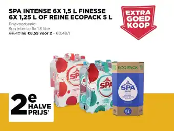 SPA Intense 6x 1,5 L, Finesse 6x 1,25 L, of Reine Ecopack 5 L