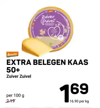 Ekoplaza Demeter Zuiver Zuivel, Extra Belegen Kaas 50+, per 100 g aanbieding