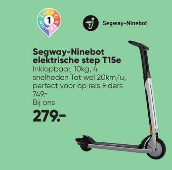 Big Bazar Segwayninebot Elektrische Step T15e aanbieding
