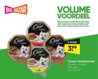 Big Bazar Cesar Hondenvoer aanbieding