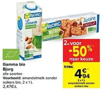 Gamma bio bjorg amandelmelk zonder suikers bio