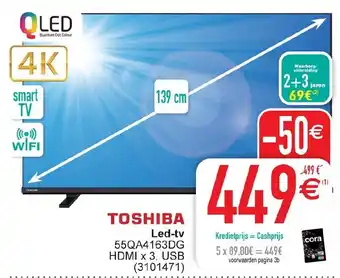 Cora Toshiba led-tv 55QA4163DG aanbieding