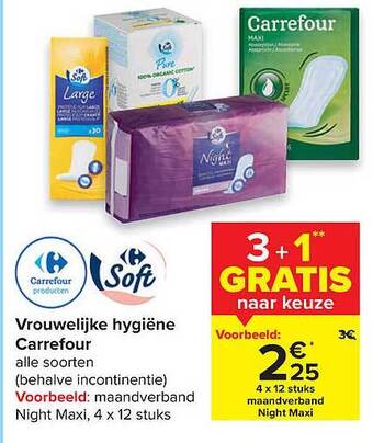 Carrefour Vrouwelijke Hygiёne aanbieding