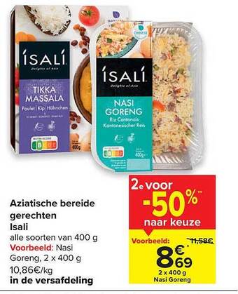 Carrefour Aziatische Bereide Gerechten Isali aanbieding