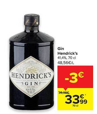 Carrefour Gin Hendrick's aanbieding