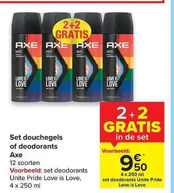Carrefour Douchegels Of Deodotants Axe aanbieding