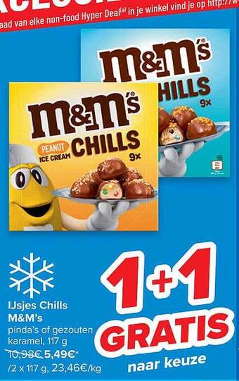 Carrefour Ijsjes Chills M&m's aanbieding