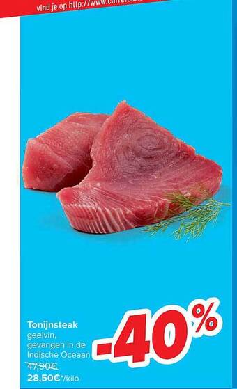 Carrefour Tonijnsteak aanbieding