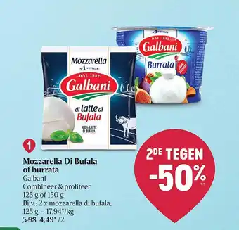 Delhaize Mozzarella Di Bufala Of Burrata aanbieding