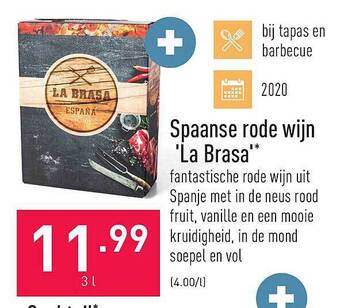 ALDI Spaanse Rode Wijn La Brasa aanbieding