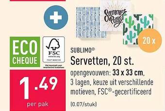 ALDI Servetten, 20 St aanbieding