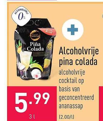 ALDI Alcoholvrije Pina Colada aanbieding