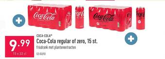 ALDI Cocacola Regular Of Zero, 15 St aanbieding